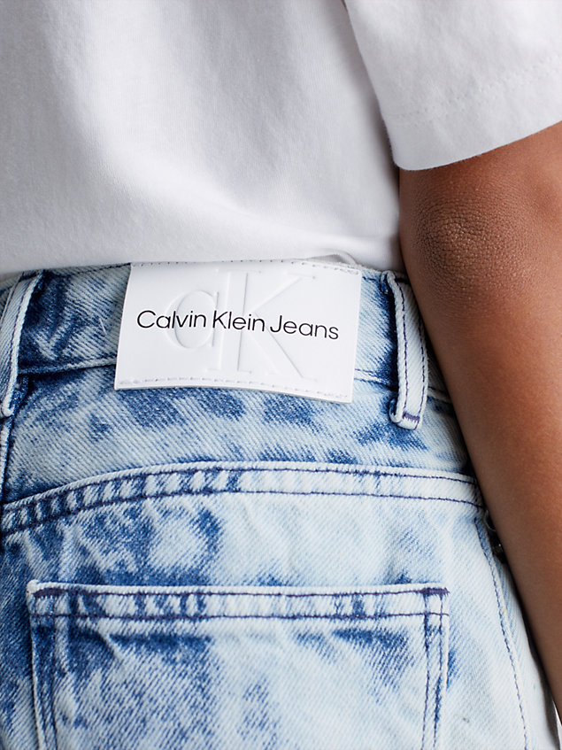 blue denim tie-dye rok voor meisjes - calvin klein jeans