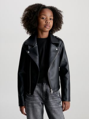 Calvin Klein Faux Leather Puffer Jacket