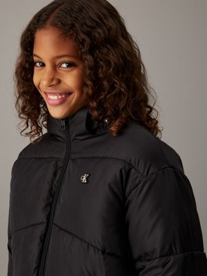 ck black puffer jacket for girls calvin klein jeans
