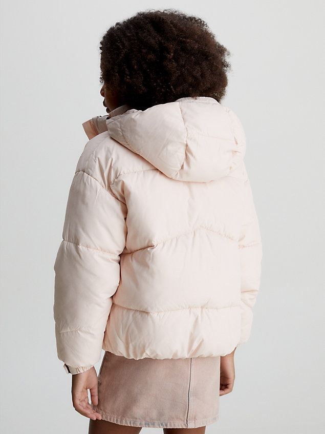 pink puffer jacket for girls calvin klein jeans