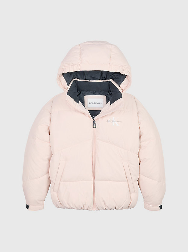 rose clay puffer jacket for girls calvin klein jeans
