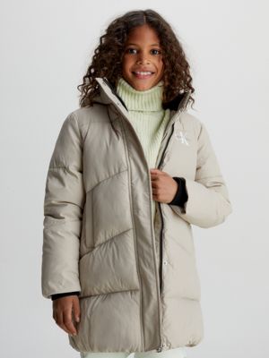 Calvin klein women's hooded puffer clearance jacket