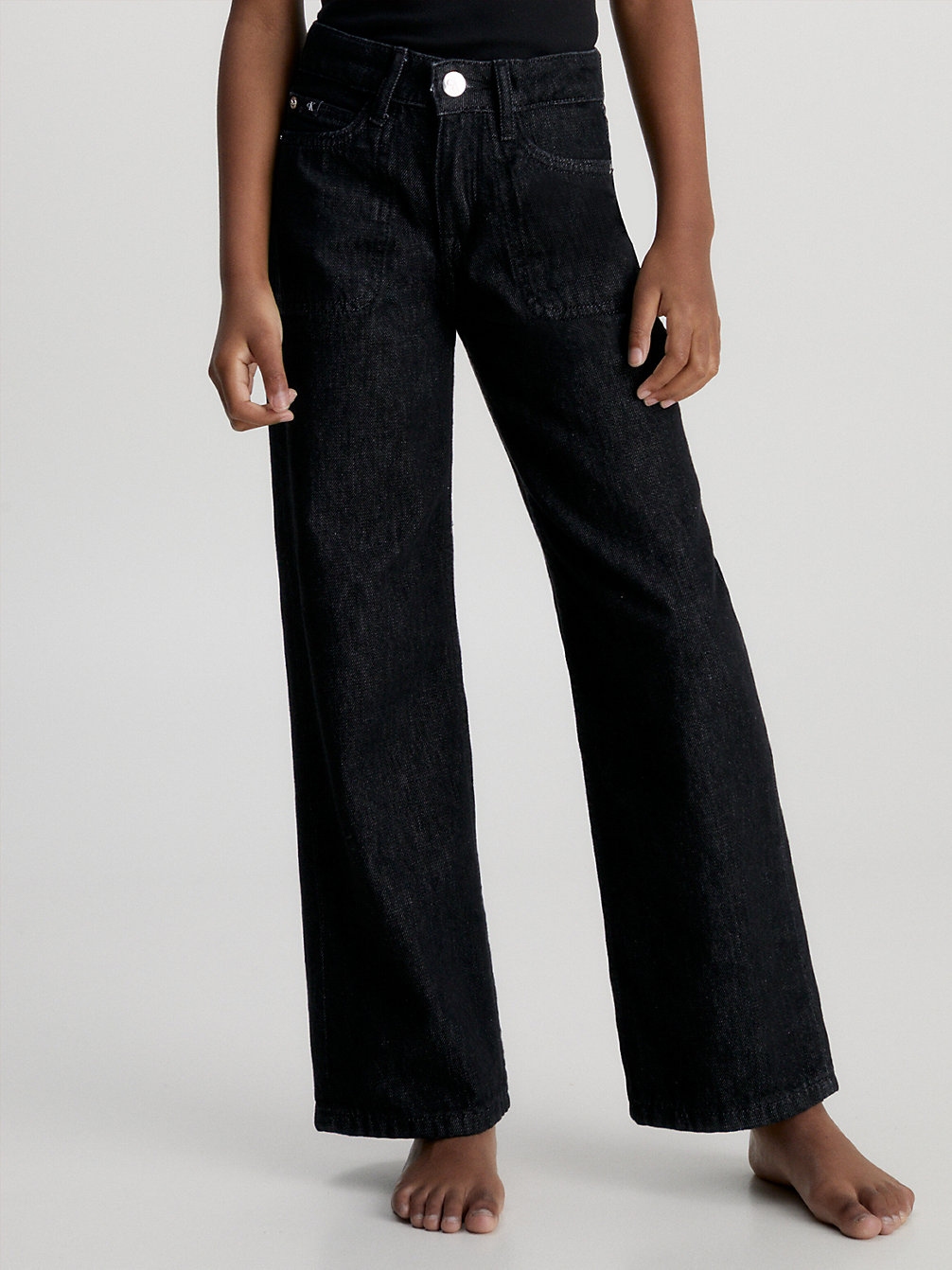 AUTHENTIC BLACK High Rise Jeans Mit Weitem Bein undefined girls Calvin Klein