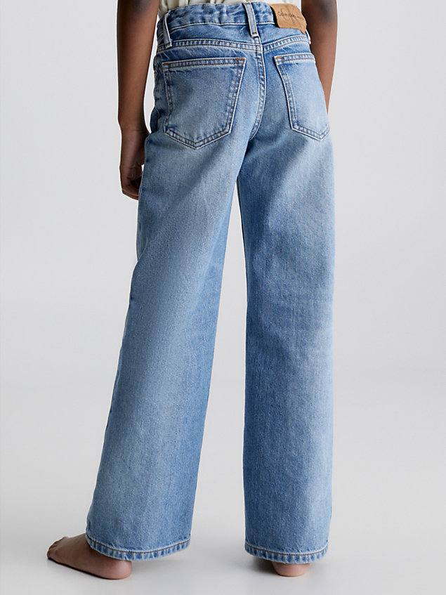 jeans stile operaio a gamba larga blue da bambina calvin klein jeans
