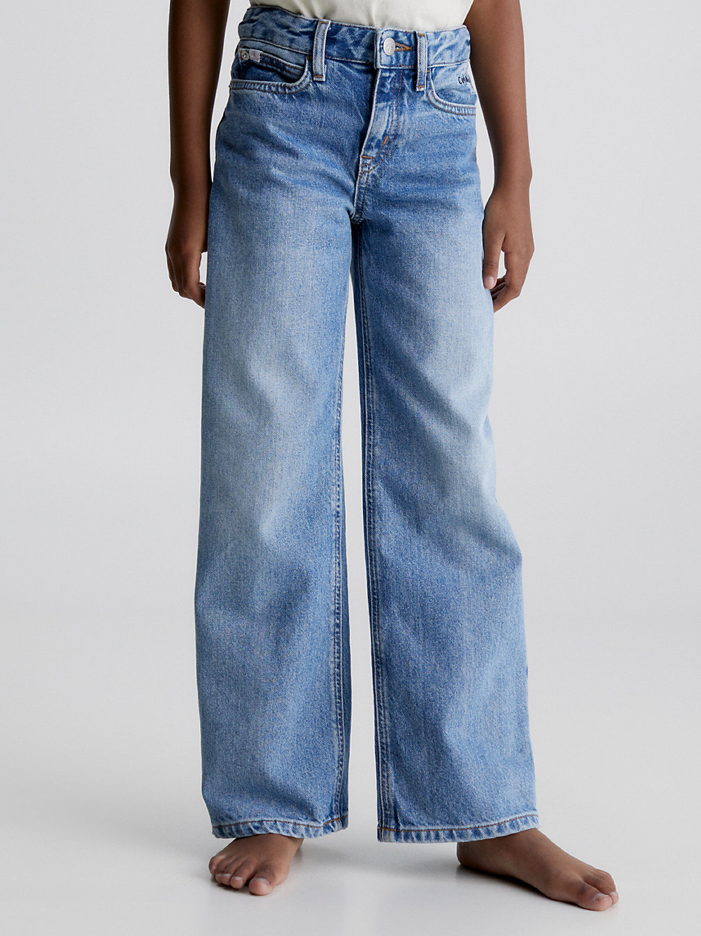 AUTHENTIC LIGHT BLUE Wide Leg Workwear Jeans undefined girls Calvin Klein