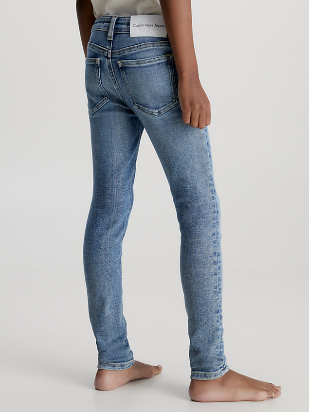 jeans skinny a vita media blue da bambina calvin klein jeans