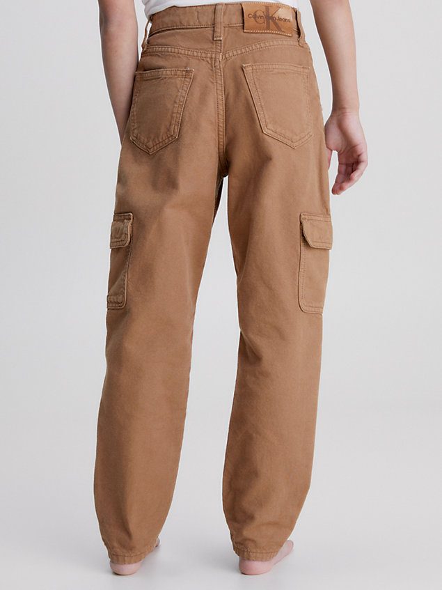 beige barrel leg coloured jeans für maedchen - calvin klein jeans