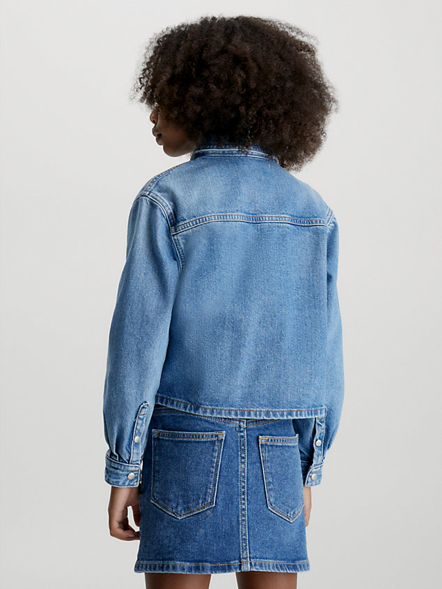 blue boxy denim workwear shirt for girls calvin klein jeans