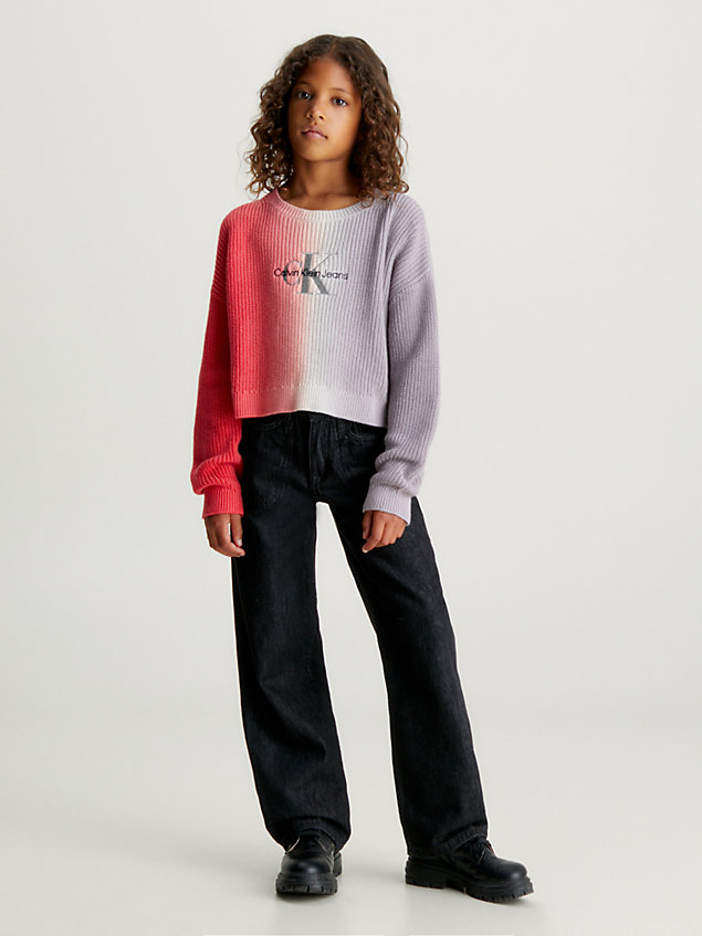 brown colour gradient jumper for girls calvin klein jeans