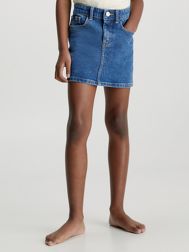 jupe slim en denim blue pour filles calvin klein jeans
