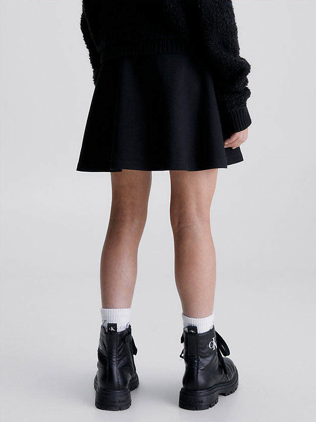 ck black punto milano flared logo skirt for girls calvin klein jeans
