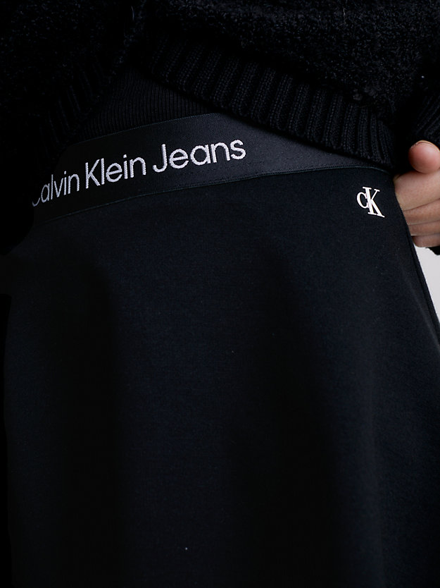 ck black punto milano flared logo skirt for girls calvin klein jeans