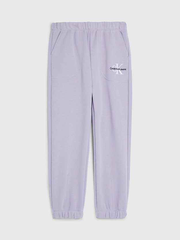 lavender aura relaxed organic terry joggers for girls calvin klein jeans