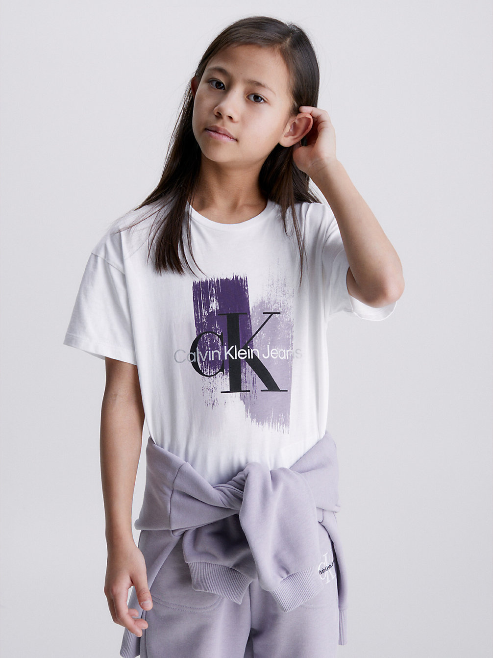 BRIGHT WHITE Logo Graphic T-Shirt undefined girls Calvin Klein
