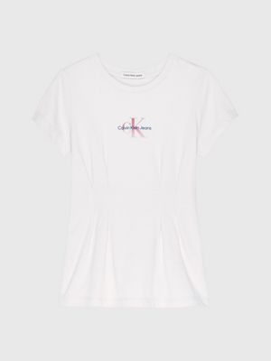 grey pleated t-shirt for girls calvin klein jeans