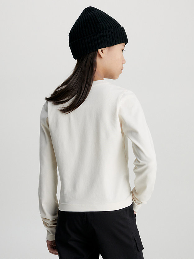 whitecap gray long sleeve logo t-shirt for girls calvin klein jeans