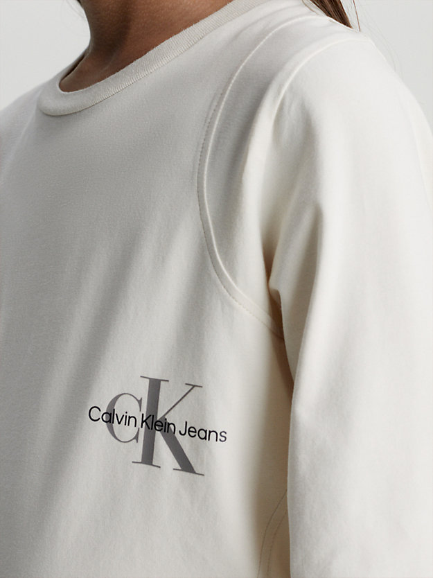 whitecap gray long sleeve logo t-shirt for girls calvin klein jeans