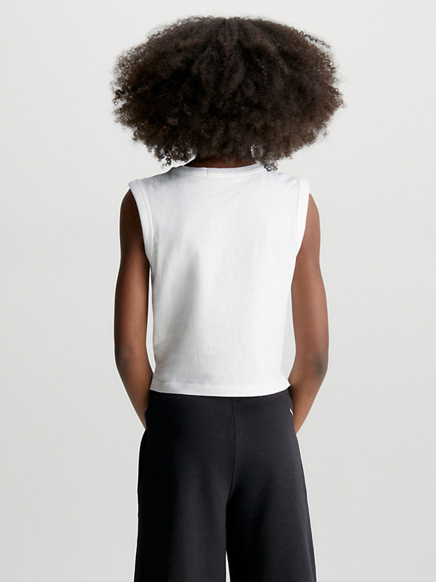 bright white twist front tank top for girls calvin klein jeans