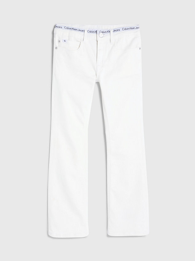 white mid rise flared jeans for girls calvin klein jeans