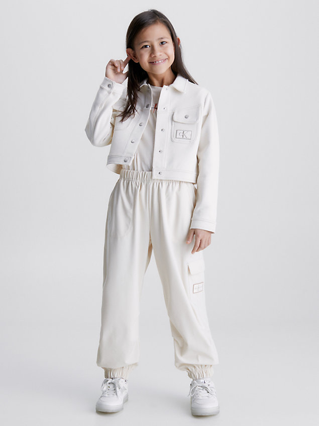 grey relaxed parachute joggers for girls calvin klein jeans