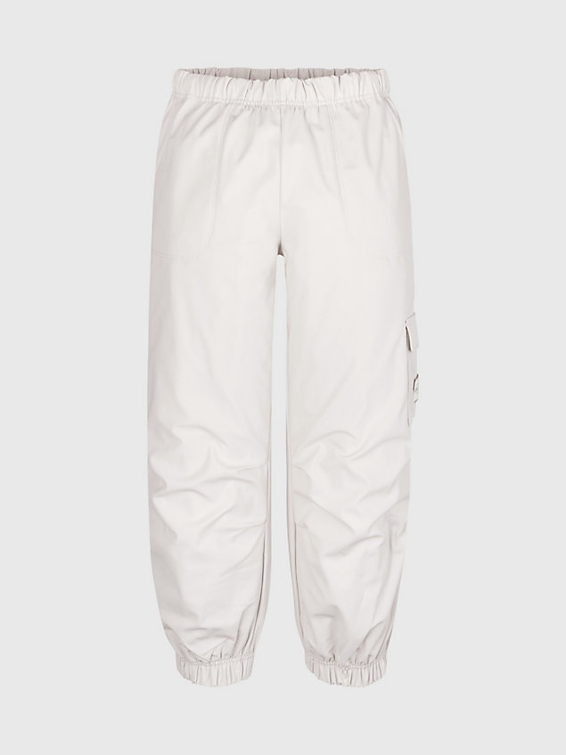 grey swobodne spodnie dresowe parachute dla dziewczynki - calvin klein jeans