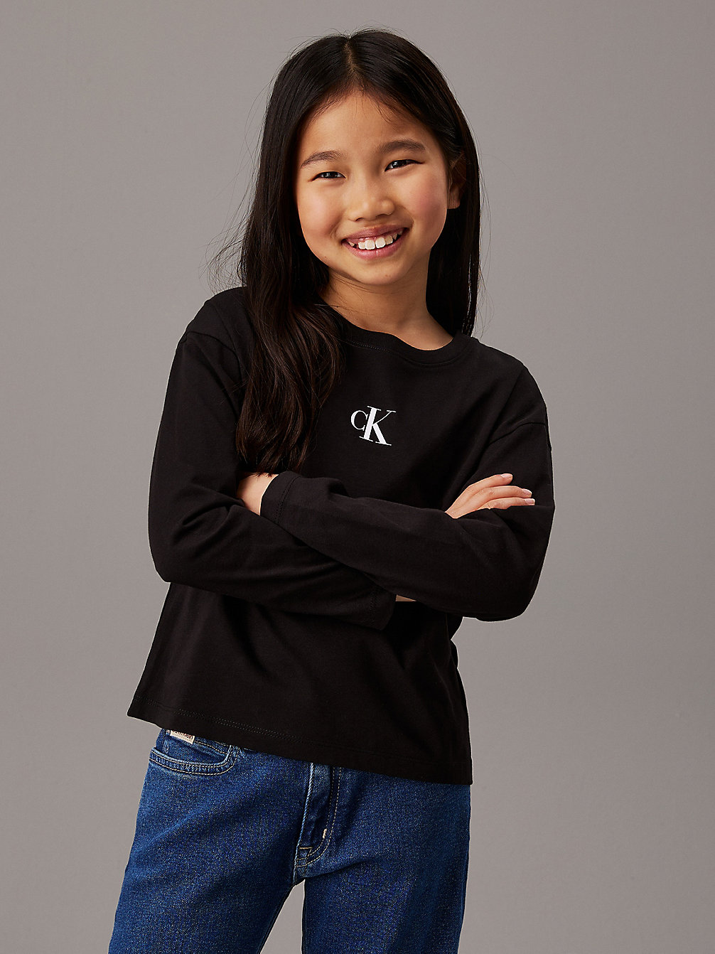 CK BLACK Langärmliges Logo-T-Shirt undefined Mädchen Calvin Klein