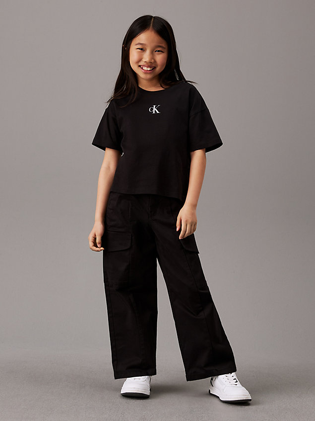black boxy t-shirt for girls calvin klein jeans