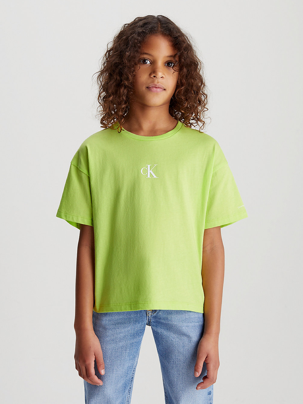 Camiseta Boxy De Algodón > SHARP GREEN > undefined Niñas > Calvin Klein