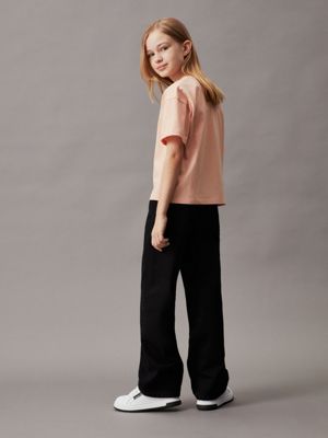 pink sand boxy t-shirt for girls calvin klein jeans