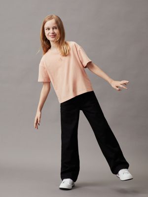 pink sand boxy t-shirt for girls calvin klein jeans