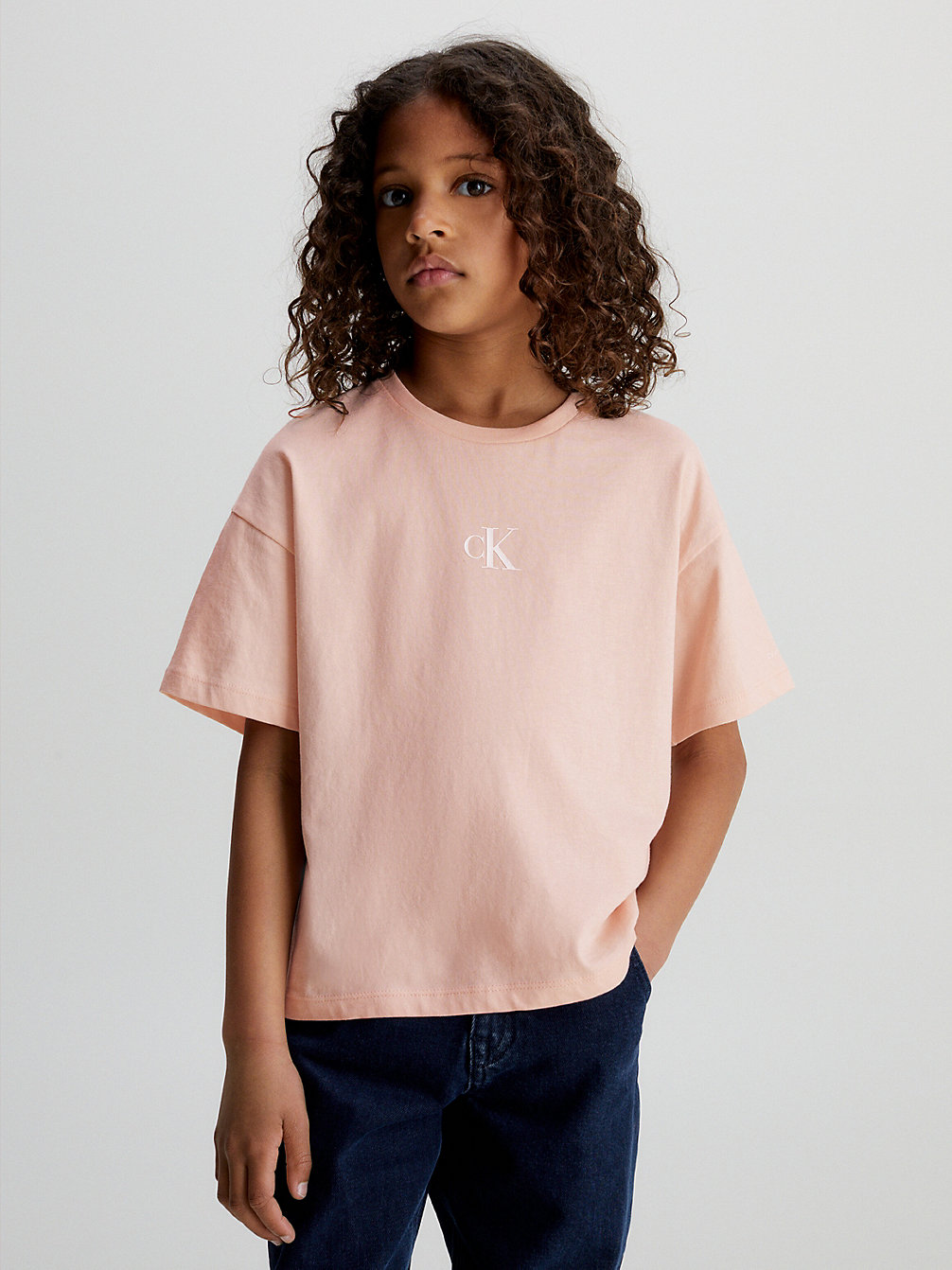 Camiseta Boxy De Algodón > ROSE CLAY > undefined nina > Calvin Klein
