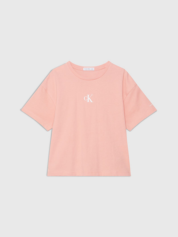 blooming dahlia boxy cotton t-shirt for girls calvin klein jeans