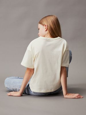 afterglow boxy t-shirt for girls calvin klein jeans