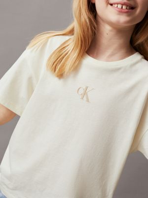 afterglow boxy t-shirt for girls calvin klein jeans