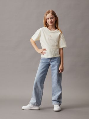 afterglow boxy t-shirt for girls calvin klein jeans