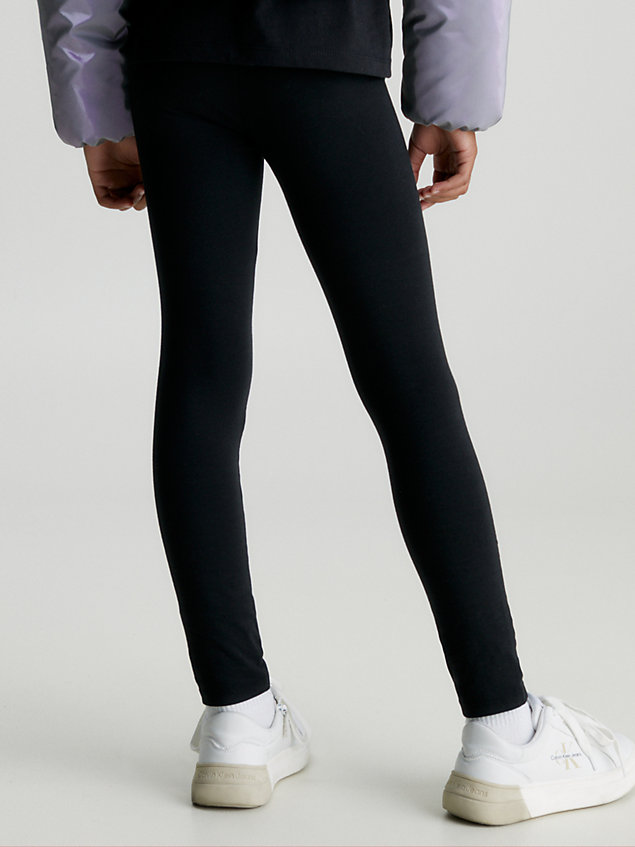 leggings con logo slim black de nina calvin klein jeans