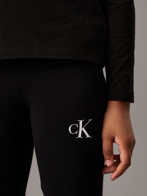 CALVIN KLEIN leggings CKJ LOGO Black for girls