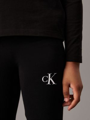 Calvin Klein Girls Black & White Logo Legging