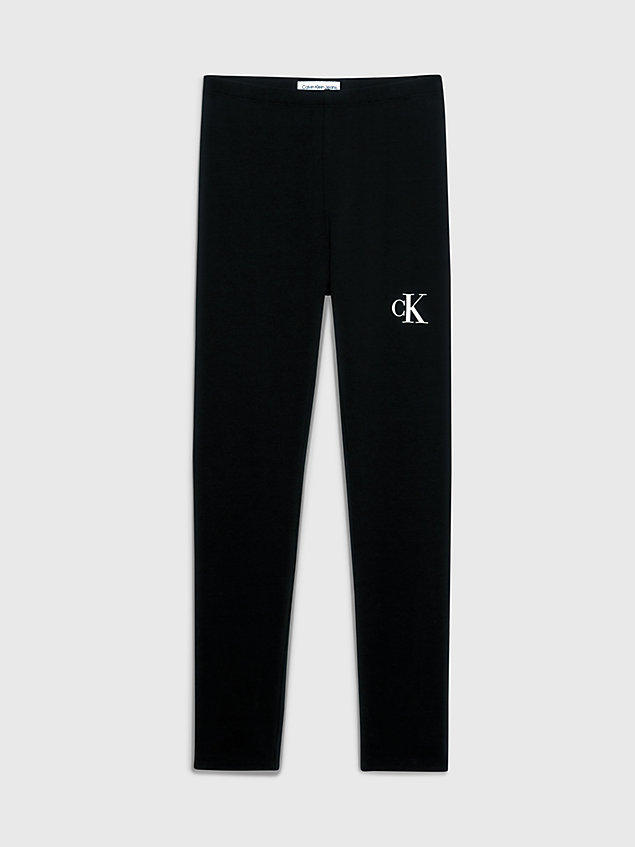 legging slim avec logo black pour filles calvin klein jeans