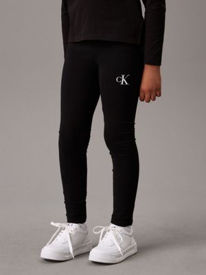 Black Calvin Klein Juniors Girls Badge Leggings - Get The Label