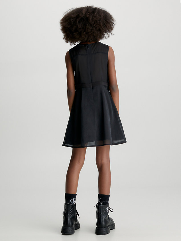 robe occasion en mousseline superposée black pour filles calvin klein jeans