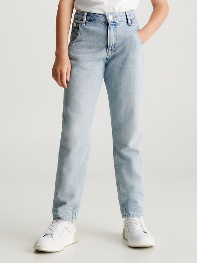 jean avec jambes droites blue pour filles calvin klein jeans