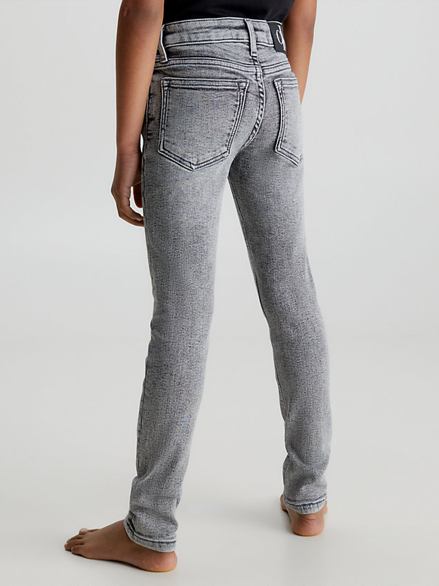 grey mid rise skinny jeans für maedchen - calvin klein jeans
