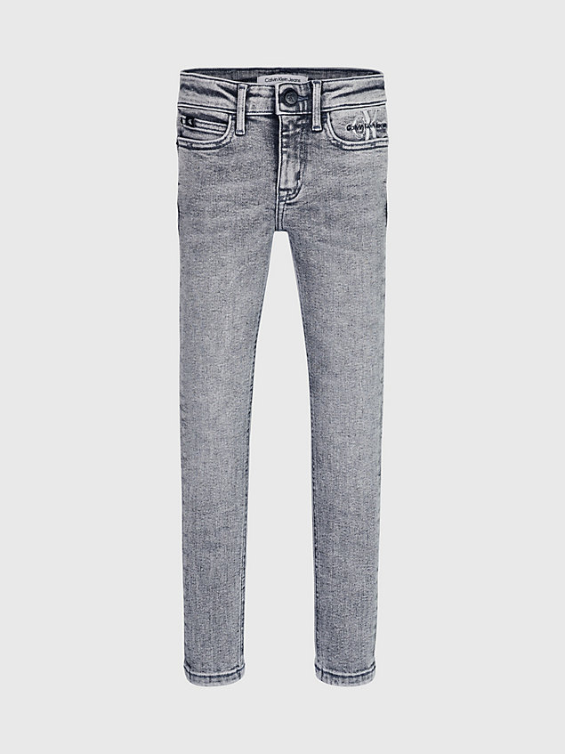 grey mid rise skinny jeans for girls calvin klein jeans