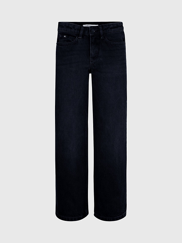 black wide leg jeans für maedchen - calvin klein jeans