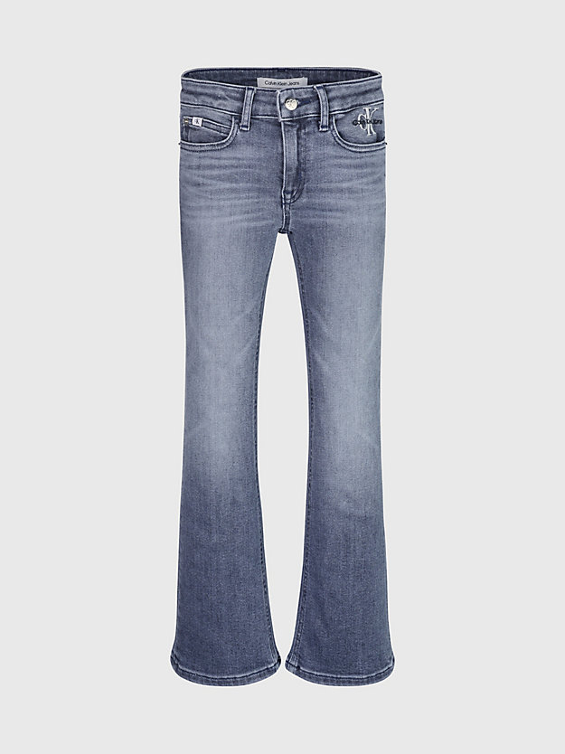 salt pepper grey mid rise flared jeans for girls calvin klein jeans