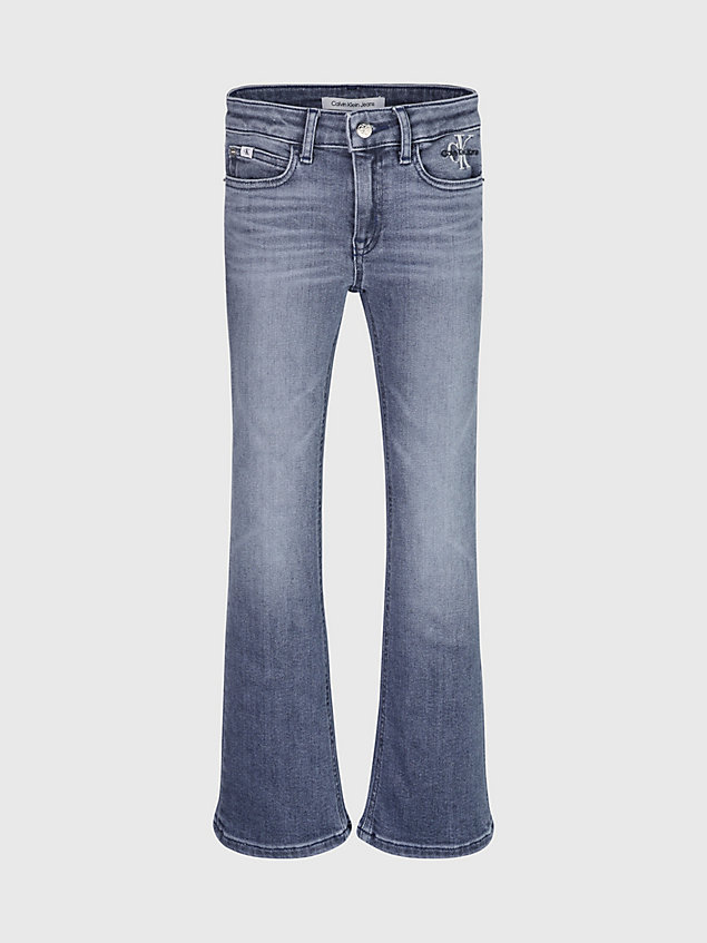 grey mid rise schlagjeans für maedchen - calvin klein jeans
