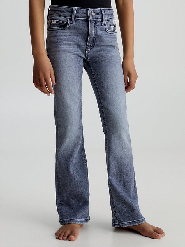 grey mid rise schlagjeans für maedchen - calvin klein jeans