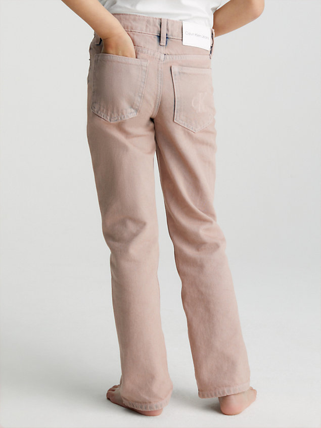 high rise straight overdyed jeans pink da bambina calvin klein jeans