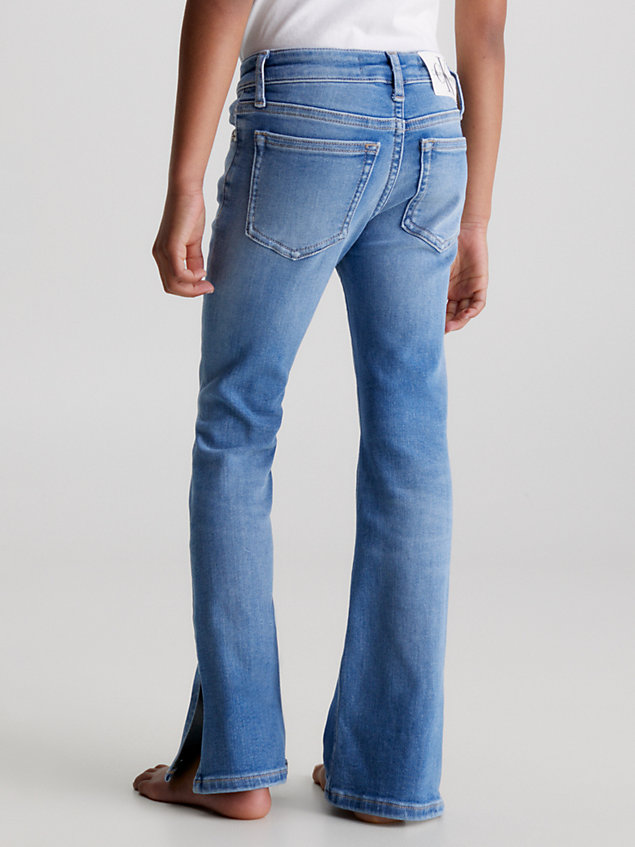 jeans a zampa a vita media blue da bambina calvin klein jeans